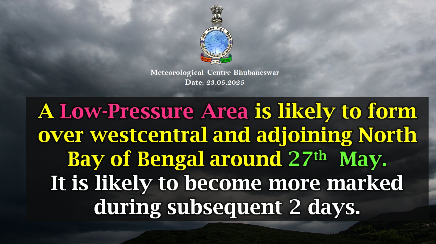 Low Pressure likely to form over BoB around May 27