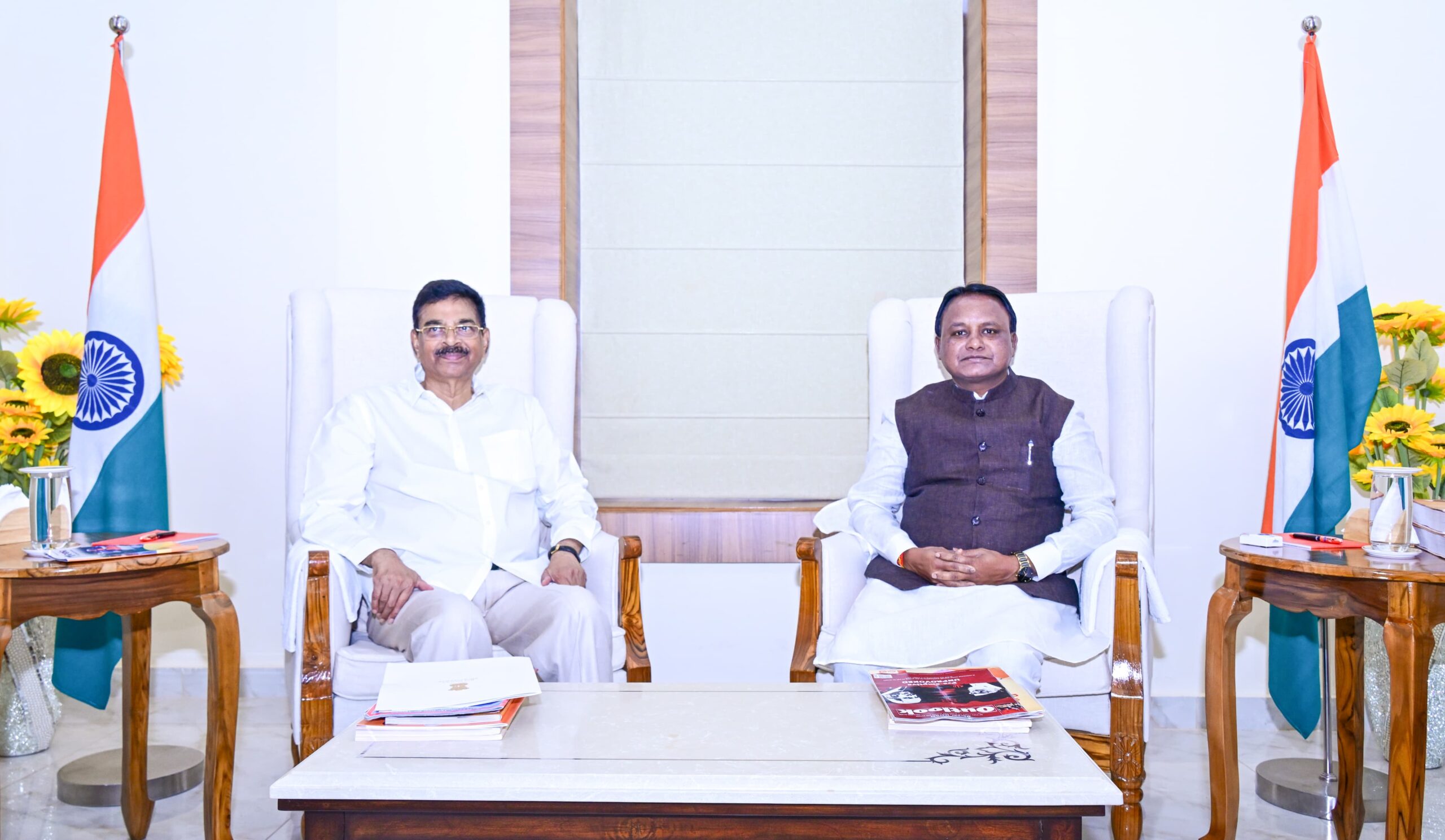 mohan majhi presents Odisha Vision 2036 & 2047 to the Governor