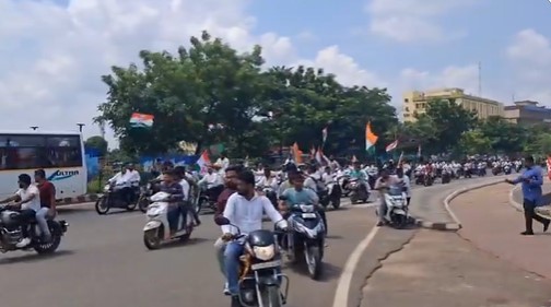 congress holds bike rally in Bhubaneswar 