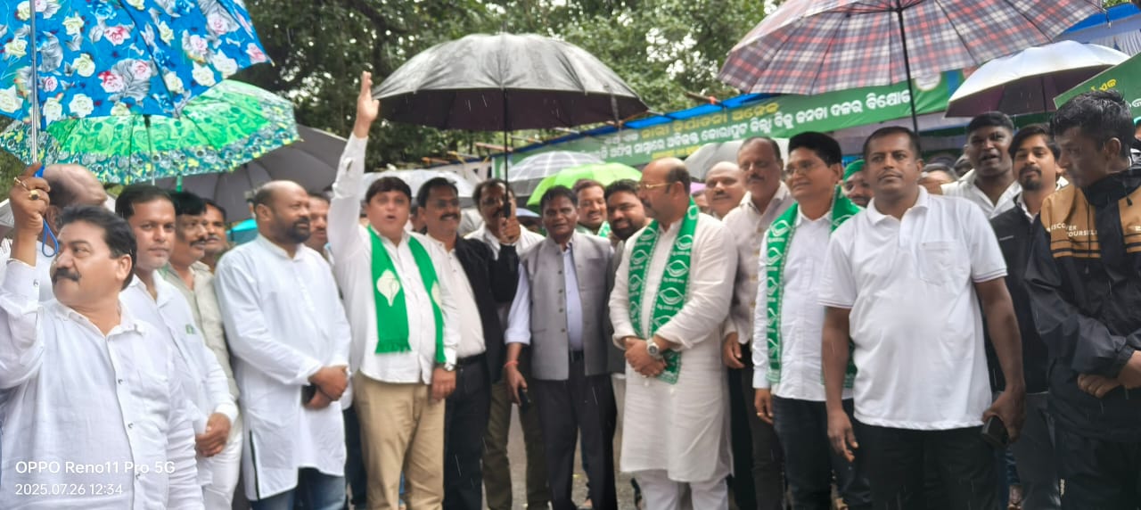 BJD stages protest at DIG South Western Range Koraput