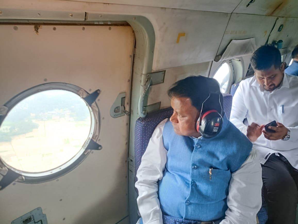Odisha CM conducts aerial survey of flood affected areas