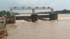 ବିପଦ ସଙ୍କେତ ଉପରେ ବୈତରଣୀ ନଦୀର ବନ୍ୟା ଜଳ
