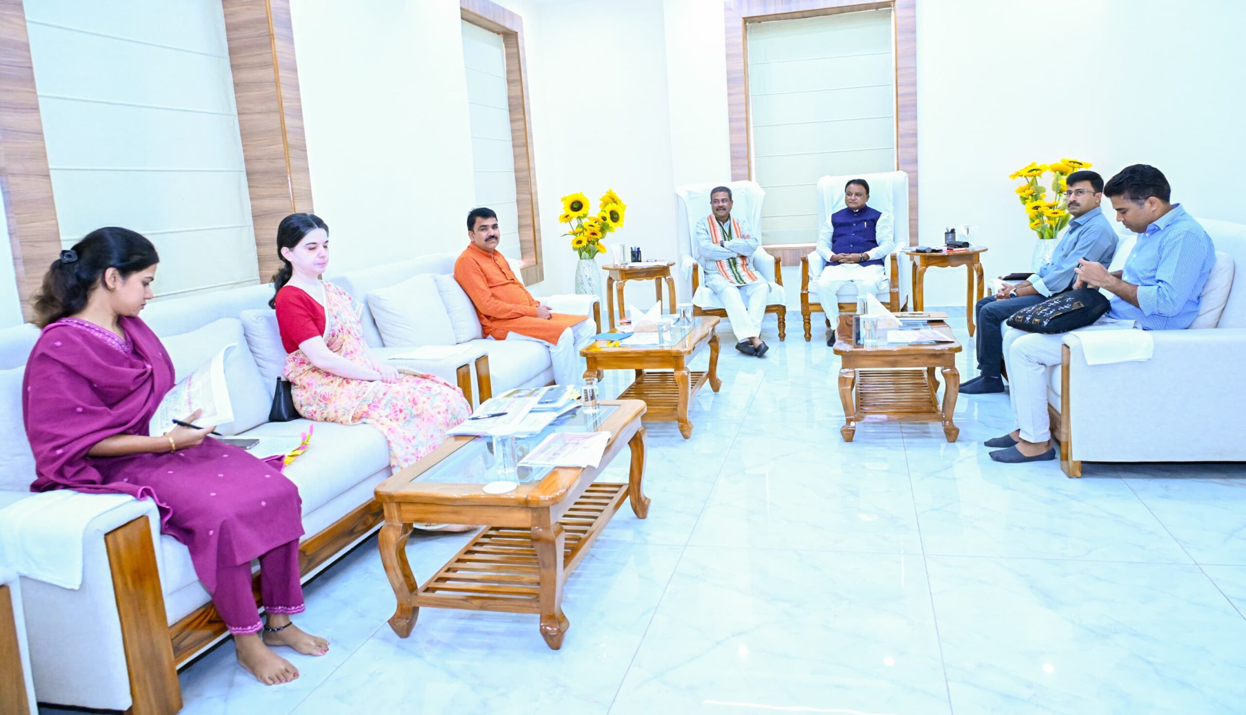 Vital meeting at CM's residence; Dharmendra Pradhan was present