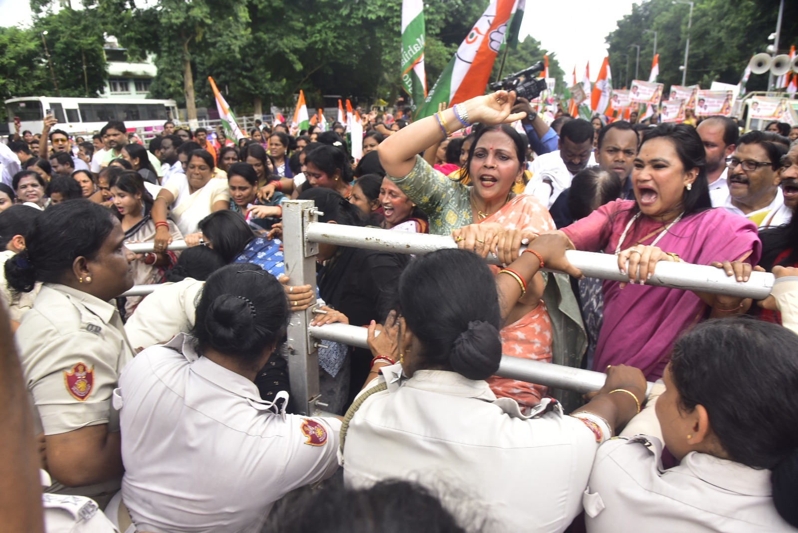 Mahila Congress stages protest over rising crimes against women in Odisha