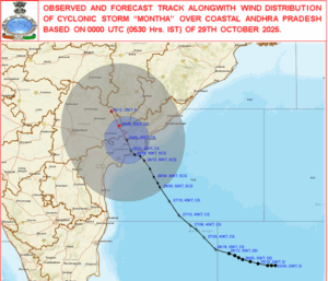 Cyclone Montha: ନରସାପୁରରେ ଲ୍ୟାଣ୍ଡଫଲ୍ କଲା ଭୀଷଣ ବାତ୍ୟା ‘ମୋନ୍ଥା’