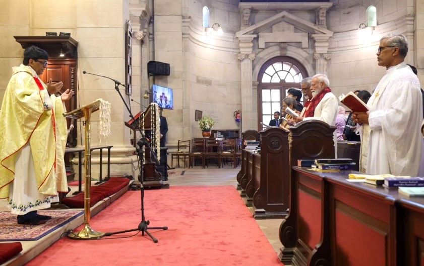 PM Modi attends Christmas prayer at Cathedral Church in Delhi