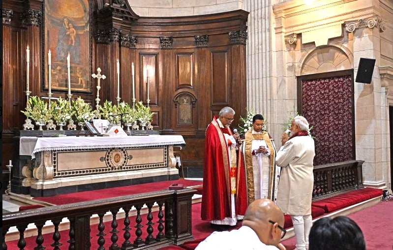PM Modi attends Christmas prayer at Cathedral Church in Delhi