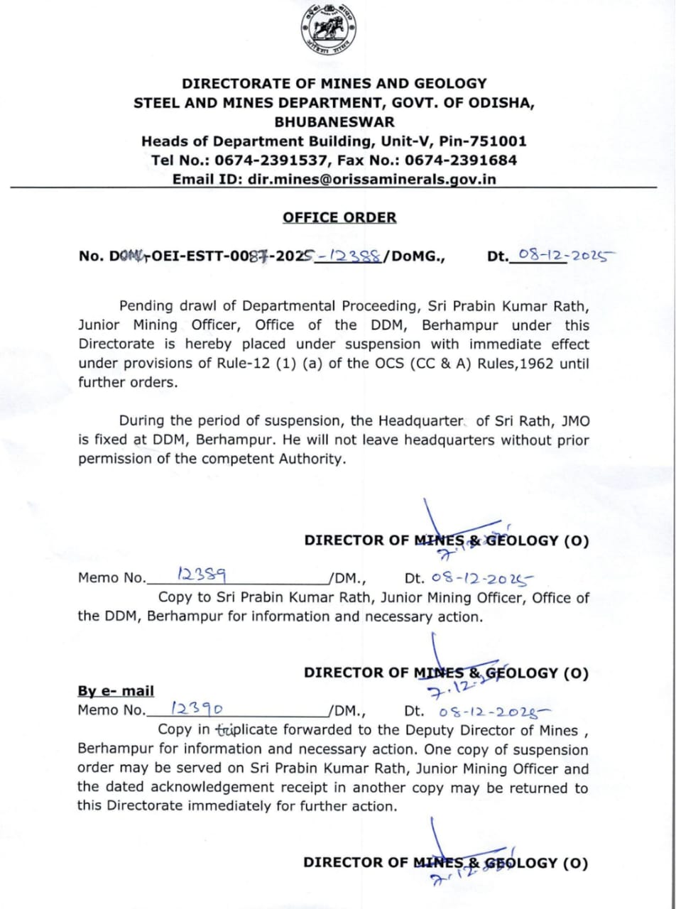 junior mining officer suspended on charges of sand smuggling