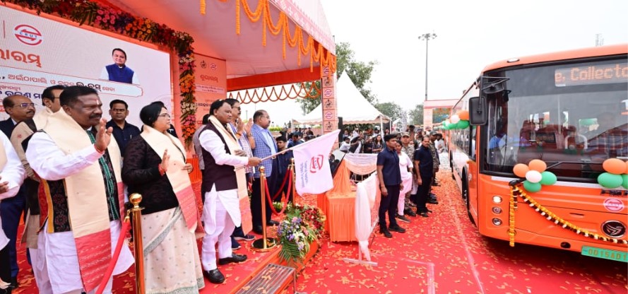 Odisha CM Launches 25 e-Buses In Sambalpur,