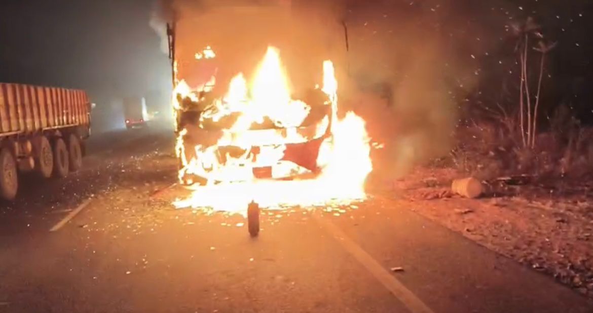 Over 40 Escape After Malkangiri bound Bus Catches Fire