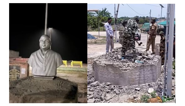 Dama Rout's Statue Demolished Before inauguration