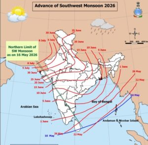 Southwest Monsoon advances, hits Andaman & Nicobar Islands
