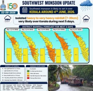 Southwest Monsoon Likely to Hit Kerala Around June 4