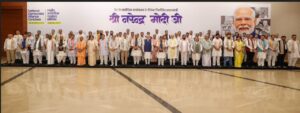 NDA leaders felicitate PM Modi on Historic Milestone