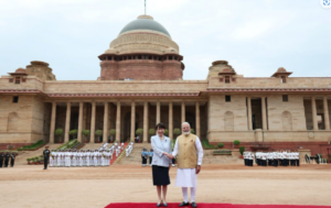 Japanese PM Sanae Takaichi receives ceremonial welcome at Rashtrapati Bhavan