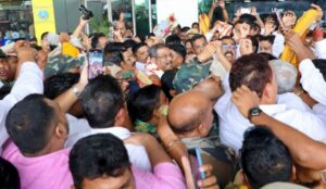 Dharmendra Pradhan Receives Rousing Welcome In Bhubaneswar