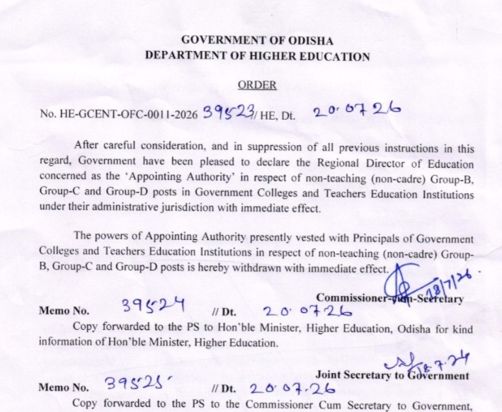 Govt Changes Recruitment Rules: RDE to Appoint Non-Teaching Staff in Colleges