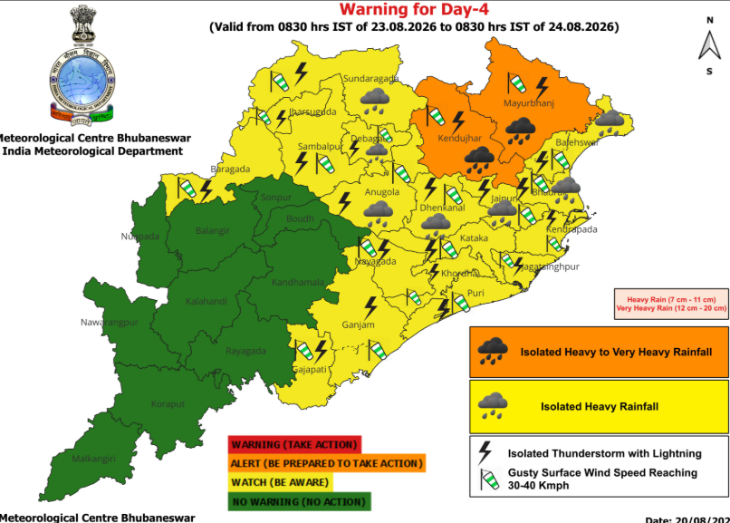 Low-Pressure Area Likely to Form Over BoB; Odisha to Witness Rainfall from Tomorrow