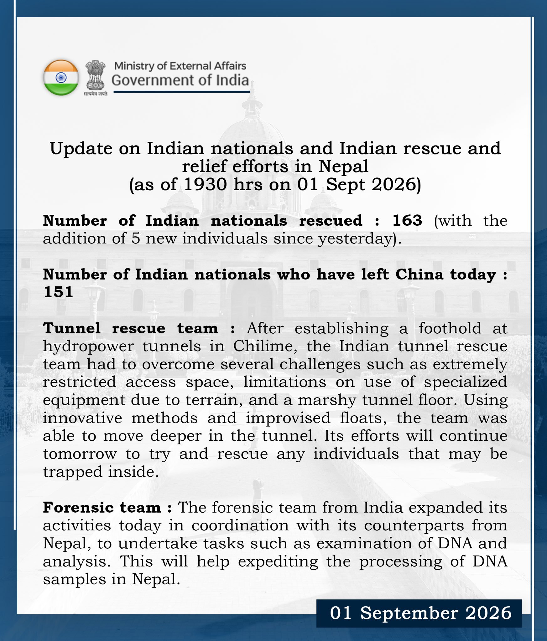 India Rescues 163 Nationals From Nepal; India Sends 5th Aircraft With Rescue Team, Medicines
