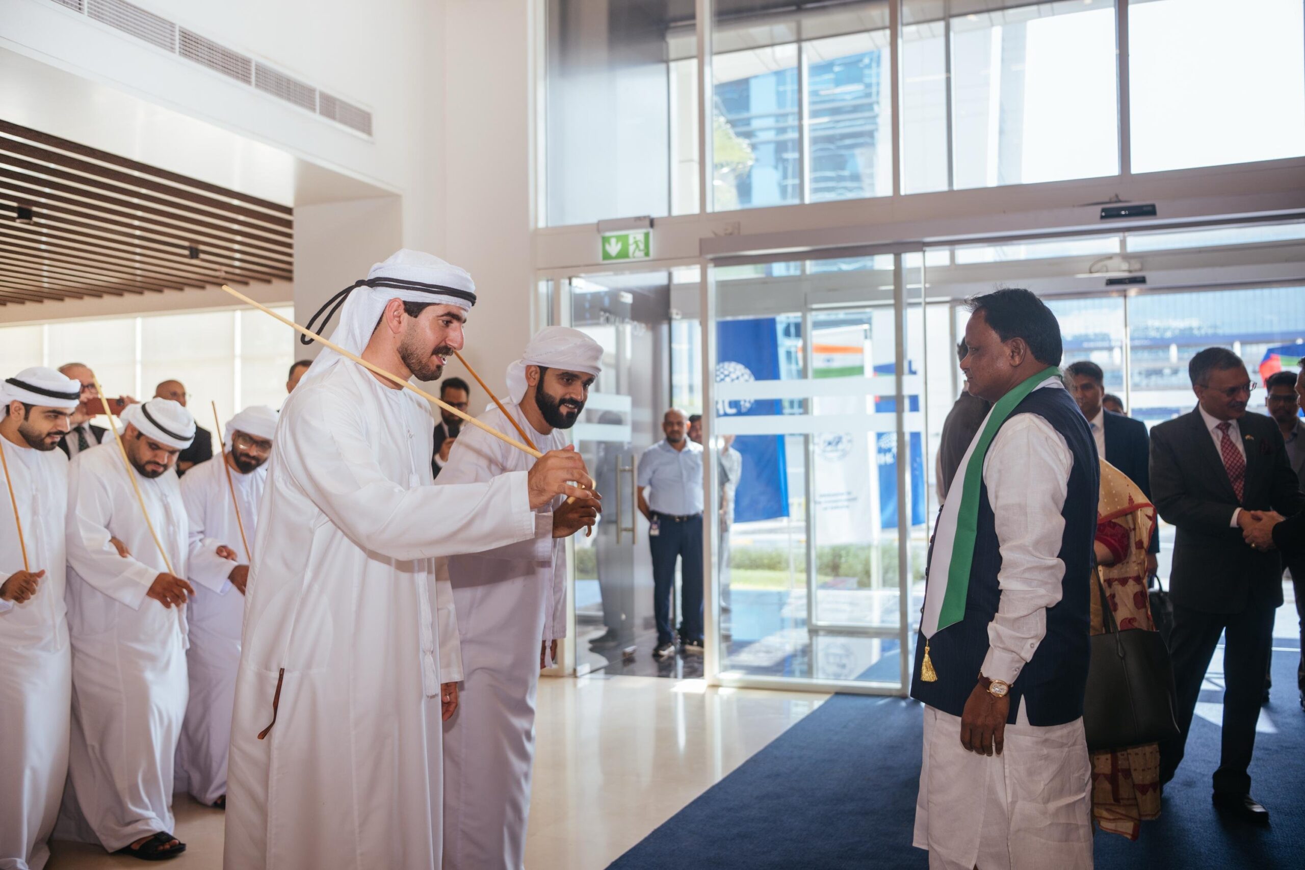 Odisha CM Mohan Majhi Receives Grand Welcome in UAE Ahead of Investment Summit