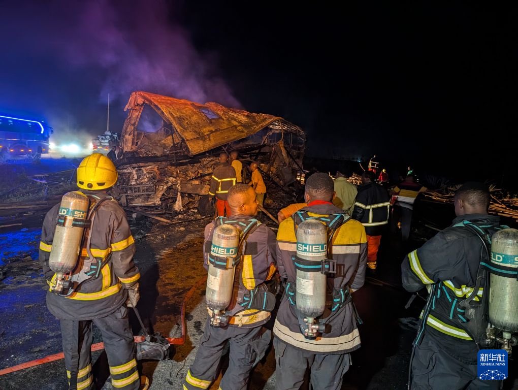 28 killed after bus collides with truck catches fire in Tanzania